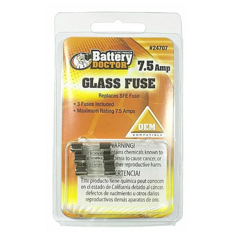 SFE GLASS FUSE - 7.5A-4PCS PKG